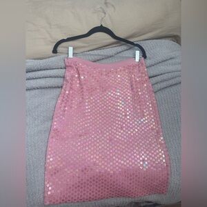 Pink Vintage Sequin Women's Skirt Carrie Bradshaw